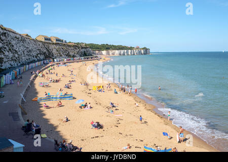 View of Stone bay beach on a sunny day, Broadstairs seaside town, Kent, England, UK Stock Photo