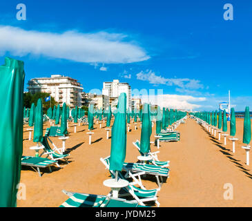 The Beach of Lido di Jesolo, Venetian Riviera, adriatic Sea ,Italy Stock Photo