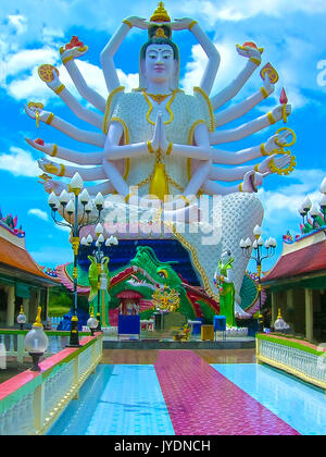 Wat Plai Laem temple with 18 hands God statue Guanyin , Koh Samui, Surat Thani Stock Photo