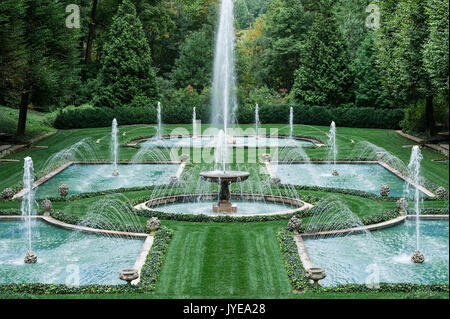 Italian Water Garden, Longwood Gardens, Pennsylvania, USA. Stock Photo