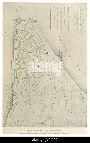 (King1893NYC) pg017 LYNE'S MAP OF NEW YORK (1728) Stock Photo