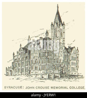 US NY(1891) p598 SYRACUSE, UNIVERSITY OF SYRACUSE, JOHN CROUSE MEMORIAL COLLEGE Stock Photo