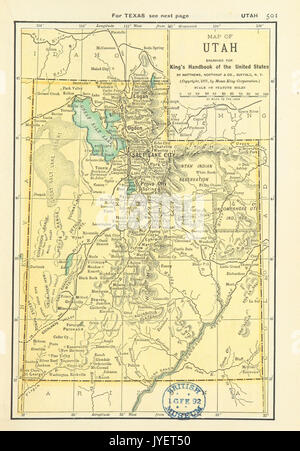 US MAPS(1891) p503   MAP OF UTAH Stock Photo