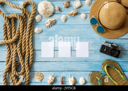 Tourism objects isolated top view no people composition Stock Photo