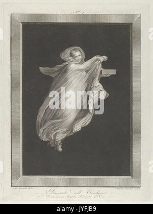 A bacchante wearing a hooded shawl and holding a box in her left hand, set against a black background inside a rectangular frame MET DP842058 Stock Photo
