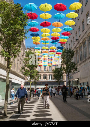 modern art installation, umbrella project, liverpool, england Stock ...