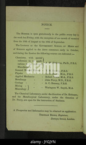 A descriptive catalogue of the rock specimens in the Museum of Practical Geology BHL34345154 Stock Photo