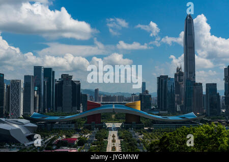 Shenzhen Civic Center, site of Shenzhen's municipal government, in Shenzhen, Guangdong province, China Stock Photo