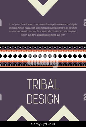 Tribal ethic colorful brochure flyer Stock Vector