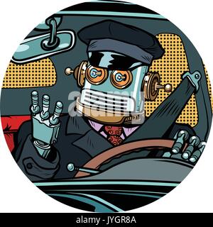 driver robot drone pop art avatar character icon Stock Vector