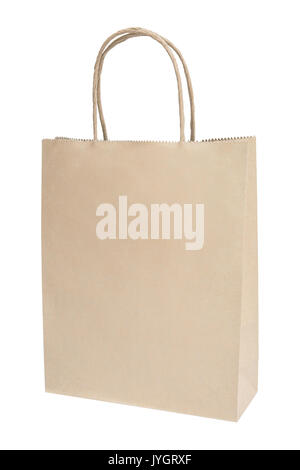 brown paper bag isolated on white Stock Photo