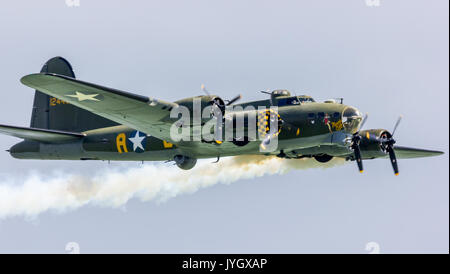 Eastbourne, East Sussex, United Kingdom. 18th August 2017. Sally B displays at the 25th Eastbourne Airshow Credit: Alan Fraser/Alamy Live News Stock Photo