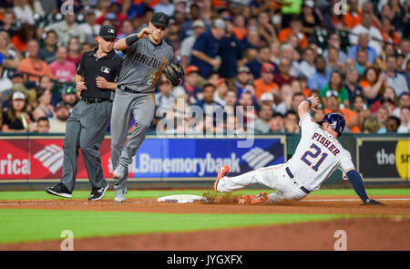 August 10, 2018: Houston Astros outfielder Derek Fisher (21) during a Major  League Baseball game between the Houston Astros and the Seattle Mariners on  1970s night at Minute Maid Park in Houston