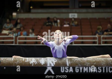 August 18, 2017: Gymnast Elena Arenas competes on the first day of the