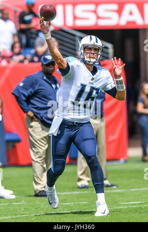 NASHVILLE, TN - AUGUST 20: Tennessee Titans wide receiver Kyle Phillips  (18) returns a kick-off during the Tampa Bay Buccaneers-Tennessee Titans  Preseason game on August 20, 2022 at Nissan Stadium in Nashville