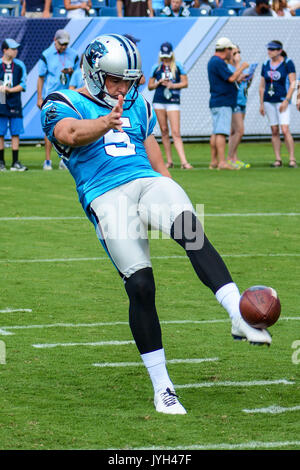 August 19, 2017: Carolina Panthers kicker Harrison Butker (7) warming ...