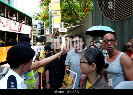 Hong Kong. 20th Aug, 2017. Protesters march around Hong Kong Island Central in support of the democracy campaigners Jashua Wong, Alex Chow, and Nathan Law, who were detained over anti-China protests. And 30 more activists were sentenced to jail. Credit: Mohamed Elsayyed/Alamy Live News Stock Photo