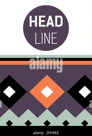 Tribal ethic colorful brochure flyer Stock Vector
