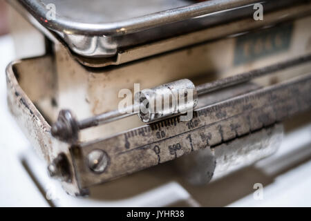 old scale closeup , vintage scale macro Stock Photo