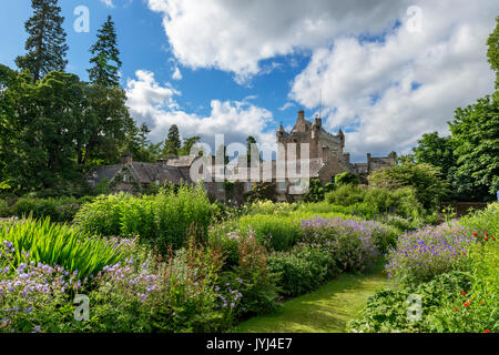 Cawdor Castle from the Flower Garden, Cawdor, Nairn, Highland, Scotland, UK Stock Photo