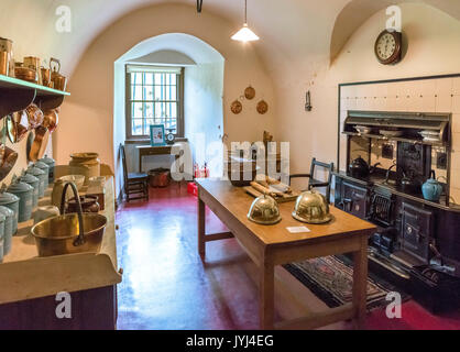 Kitchen in Crathes Castle, Banchory, Aberdeenshire, Scotland, UK Stock Photo