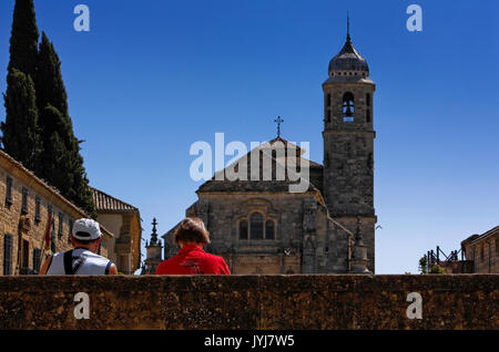 The Sacred Chapel of El Salvador (Capilla del Salvador) in the Plaza de Vazquez de Molina with the Parador hotel to the left, Ubeda, Spain Stock Photo