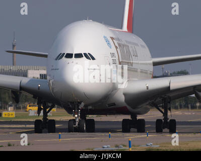 A6 EEC Emirates Airbus A380 861   cn 110 taxiing, 25august2013 pic 001 Stock Photo