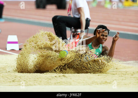 Blessing OKAGBARE-IGHOTEGUONOR (Nigeria), competing in the Long Jump Women Final at the 2017, IAAF World Championships, Queen Elizabeth Olympic Park, Stratford, London, UK. Stock Photo