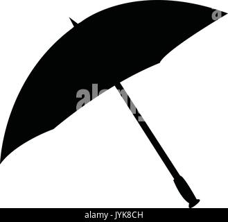 Black umbrella silhouette isolated on white background. Single object ...