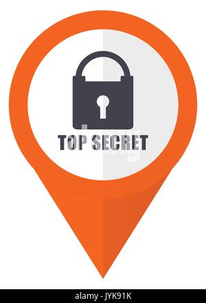Top seret orange pointer vector icon in eps 10 isolated on white background. Stock Vector