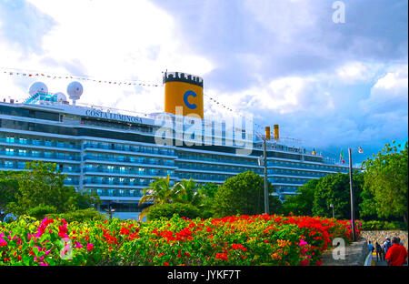 La Romana, Dominican Republic - February 04, 2013: Costa Luminosa cruise ship Stock Photo