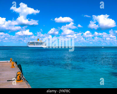 Catalina island, Dominican Republic- February 05, 2013: Costa Luminosa cruise ship, owned and operated by  Crociere, built  Fincantieri Marghera shipyard in 2009. Stock Photo