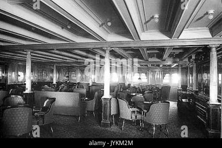 2nd-Class Library on the RMS Olympic. Interior of the passenger liner ...