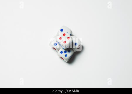 close-up view of dices on isolated background Stock Photo