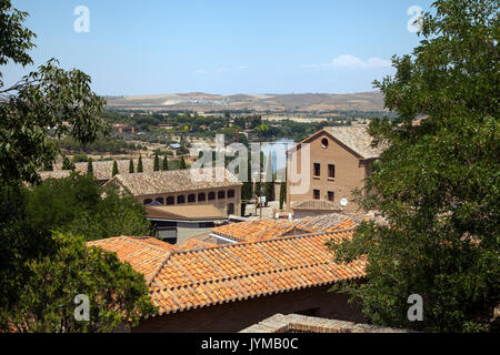 Street scene from the medieval city of Toledo in the Castilla-L-Mancha region of Spain Stock Photo