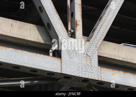 Images taken of bridge spanning the Ohio river from Cincinnati, Ohio to Convington Kentucky. Stock Photo