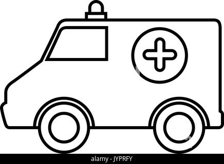 ambulance icon over white background vector illustration Stock Vector