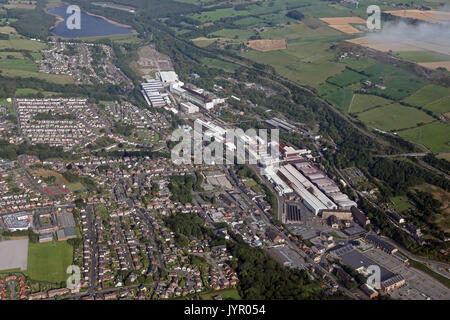 aerial view of Stocksbridge near Sheffield, UK Stock Photo