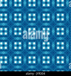 Abstract Background. Stylish Chinese Blue Endless Texture. Geometric Monochrome Seamless Pattern. Stock Vector