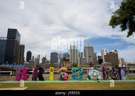 G20 artistic sign in Brisbane, Southbank parklands Stock Photo