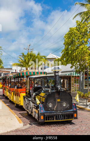 The World Famous Conch Tour Train in Key West Florida Stock Photo