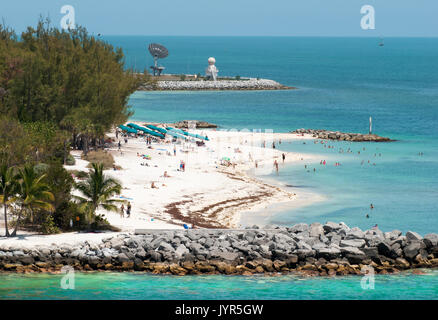 The beach of Fort Zachary Taylor Historic State Park in Key West town (Florida). Stock Photo