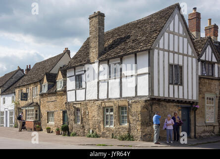 Timber-framed houses, High Street, Lacock, Wiltshire, England, United Kingdom
