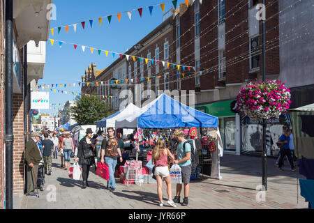 Street market, Montague Street, Worthing, West Sussex, England, United Kingdom Stock Photo