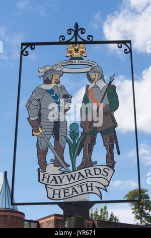 Town sign, South Road, Haywards Heath, West Sussex, England, United Kingdom Stock Photo
