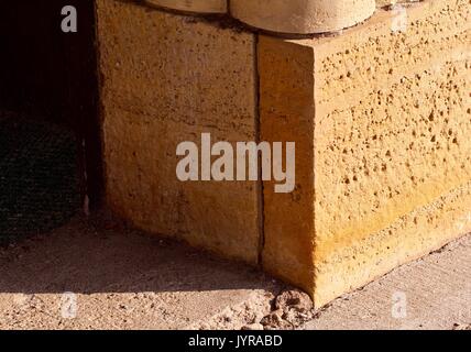Limestone stonework entrance to a nineteenth century building Stock Photo