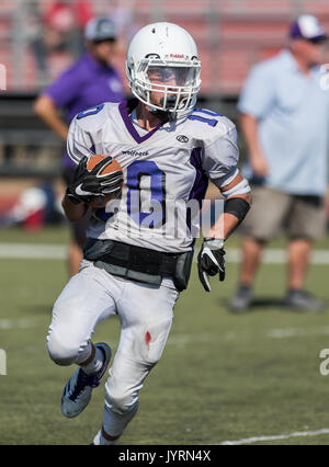 Football action with Shasta at Foothill High School in Palo Cedro, California. Stock Photo