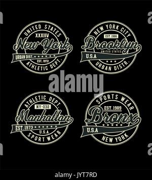 Set Athletic Sport USA Stock Vector