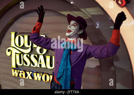 The Joker, Batman, Jack Nicholson, Louis Tussauds waxworks. Waxwork celebrity figure. Stock Photo