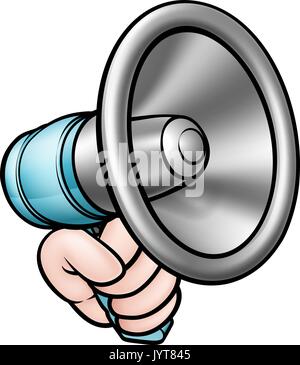 Hand Holding Megaphone Stock Vector